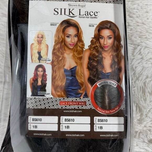 Isis Brown Sugar BS610 Silk 31" Lace Front Free Flow 4x4 Part Color 1B Wig - Picture 11 of 16